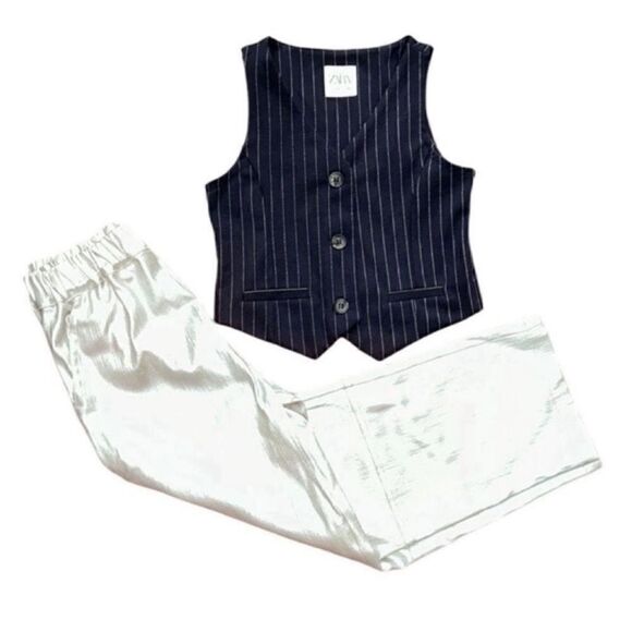 Zara Blue & Silver Vest & Pants Set(Size 8-9yrs) - Picture 5 of 6